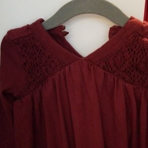 Burt bees burgendy  bubble hem  dress